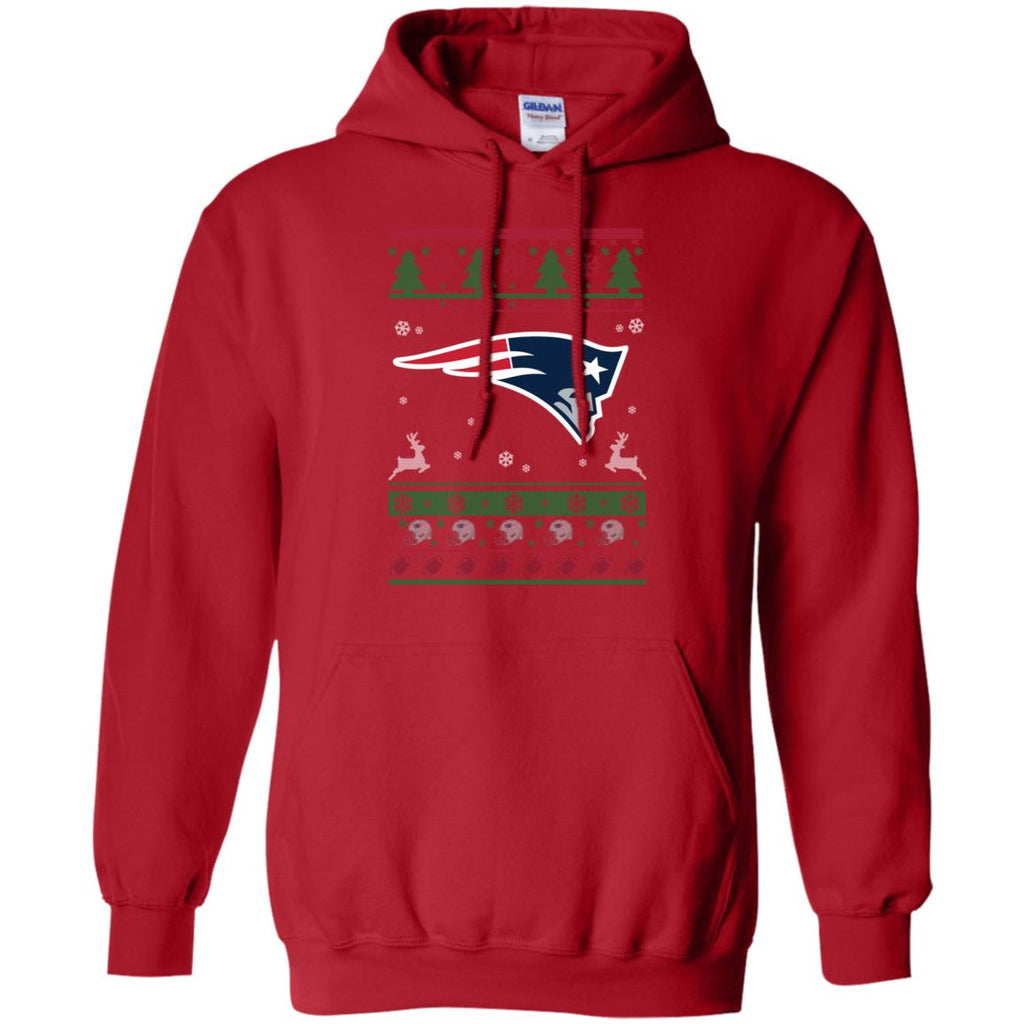New England Patriots Logo Football Teams Ugly Christmas Sweater Men Pullover Hoodie