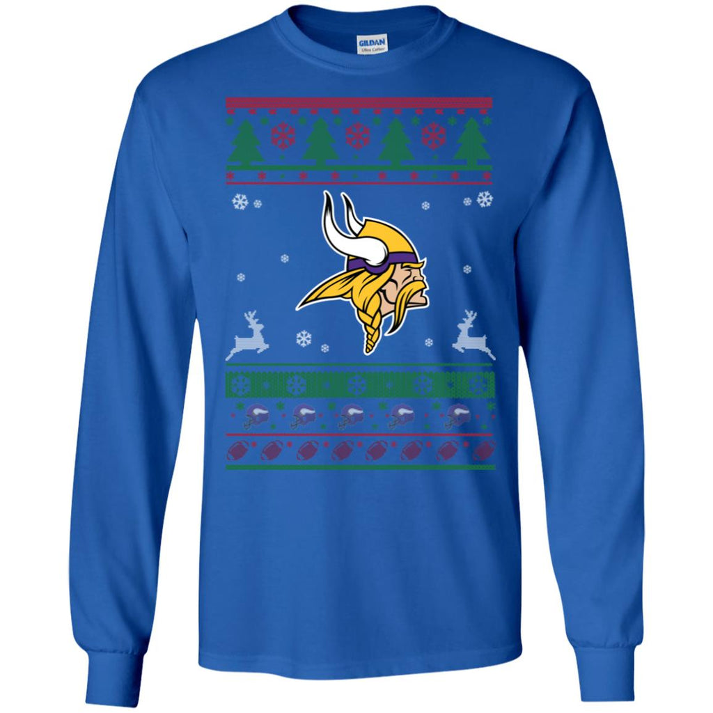 Minnesota Vikings Logo Football Teams Ugly Christmas Sweater Men Long SLeeve Shirt