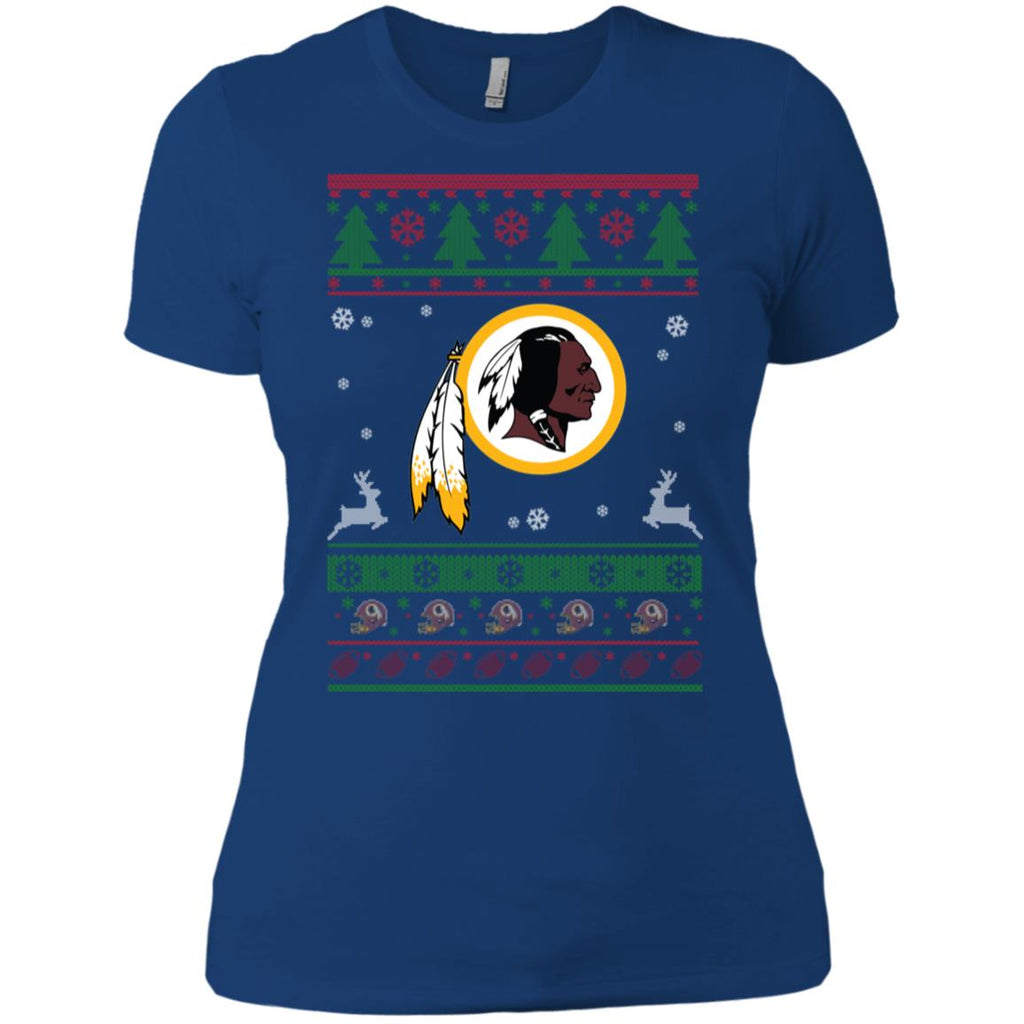 Washington Redskins Logo Football Teams Ugly Christmas Sweater Women T-Shirt