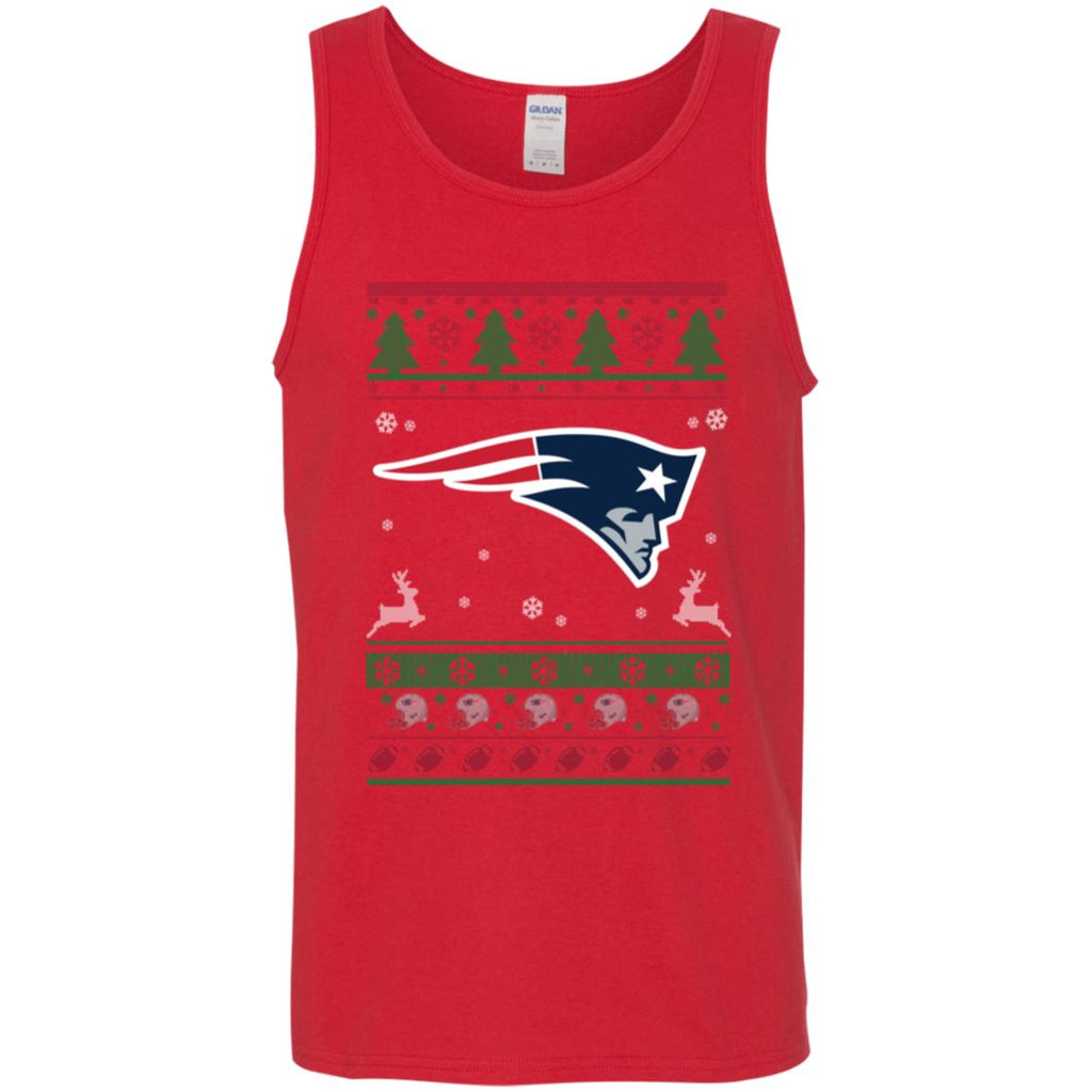 New England Patriots Logo Football Teams Ugly Christmas Sweater Men Tank Top