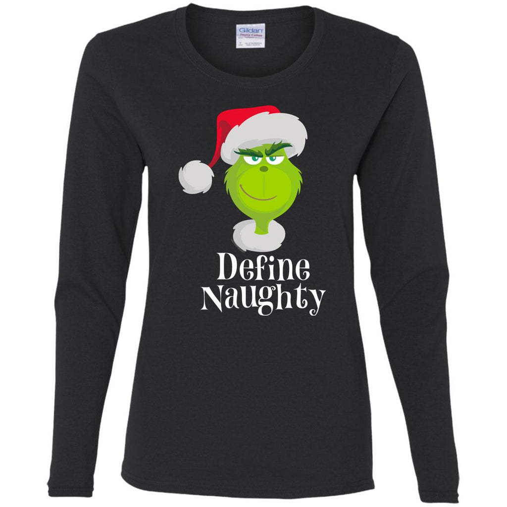 Dr. Seuss The Grinch Naughty Grinch Christmas Women Long Sleeve Shirt