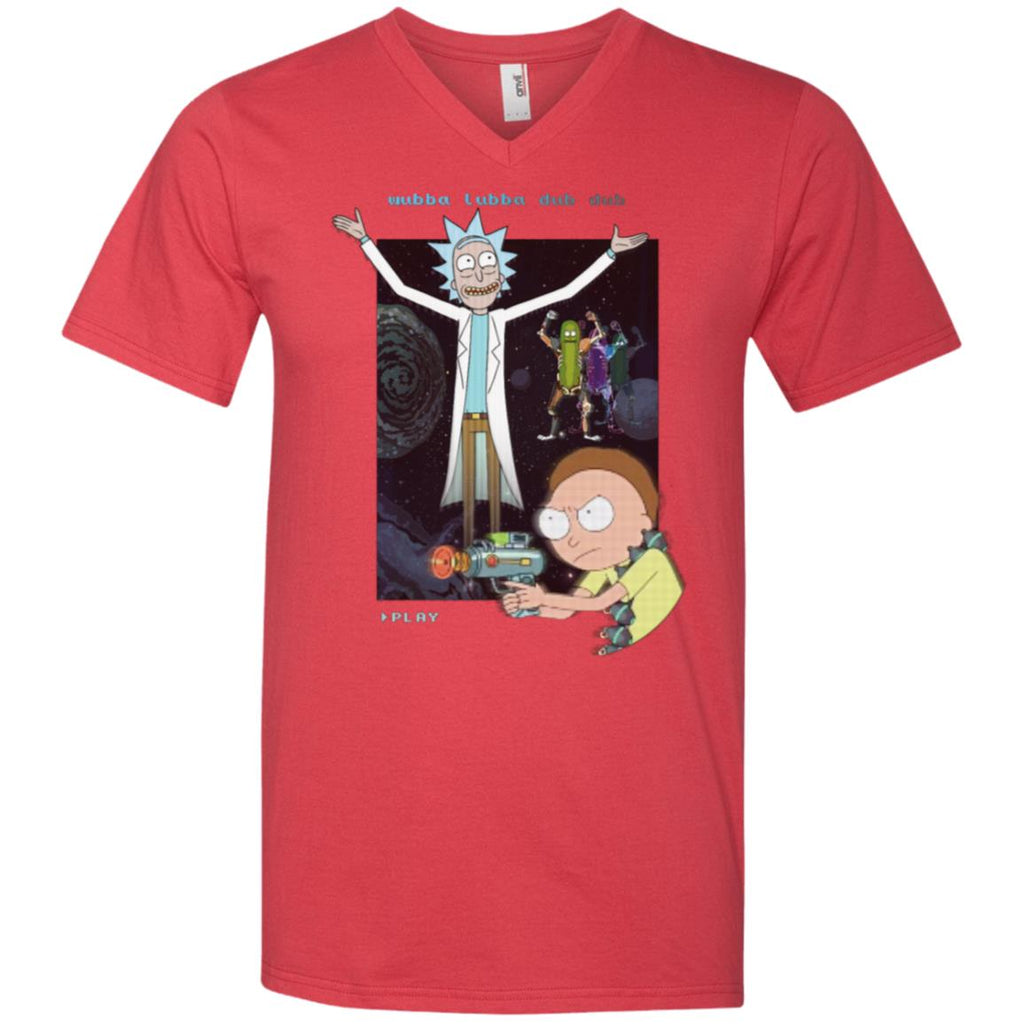 Rick And Morty Retro Video Game Men V-Neck T-Shirt