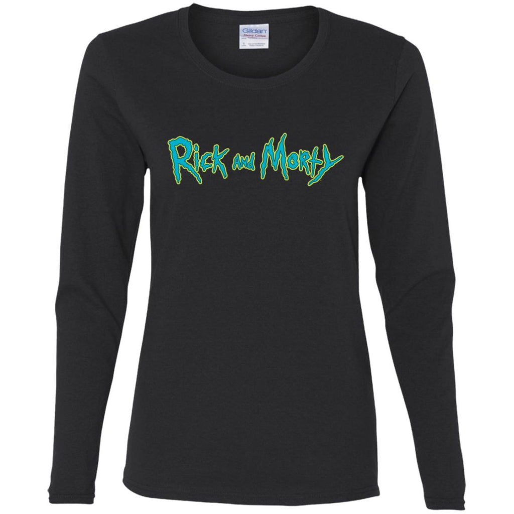 Rick And Morty Title Typography Women Long Sleeve Shirt