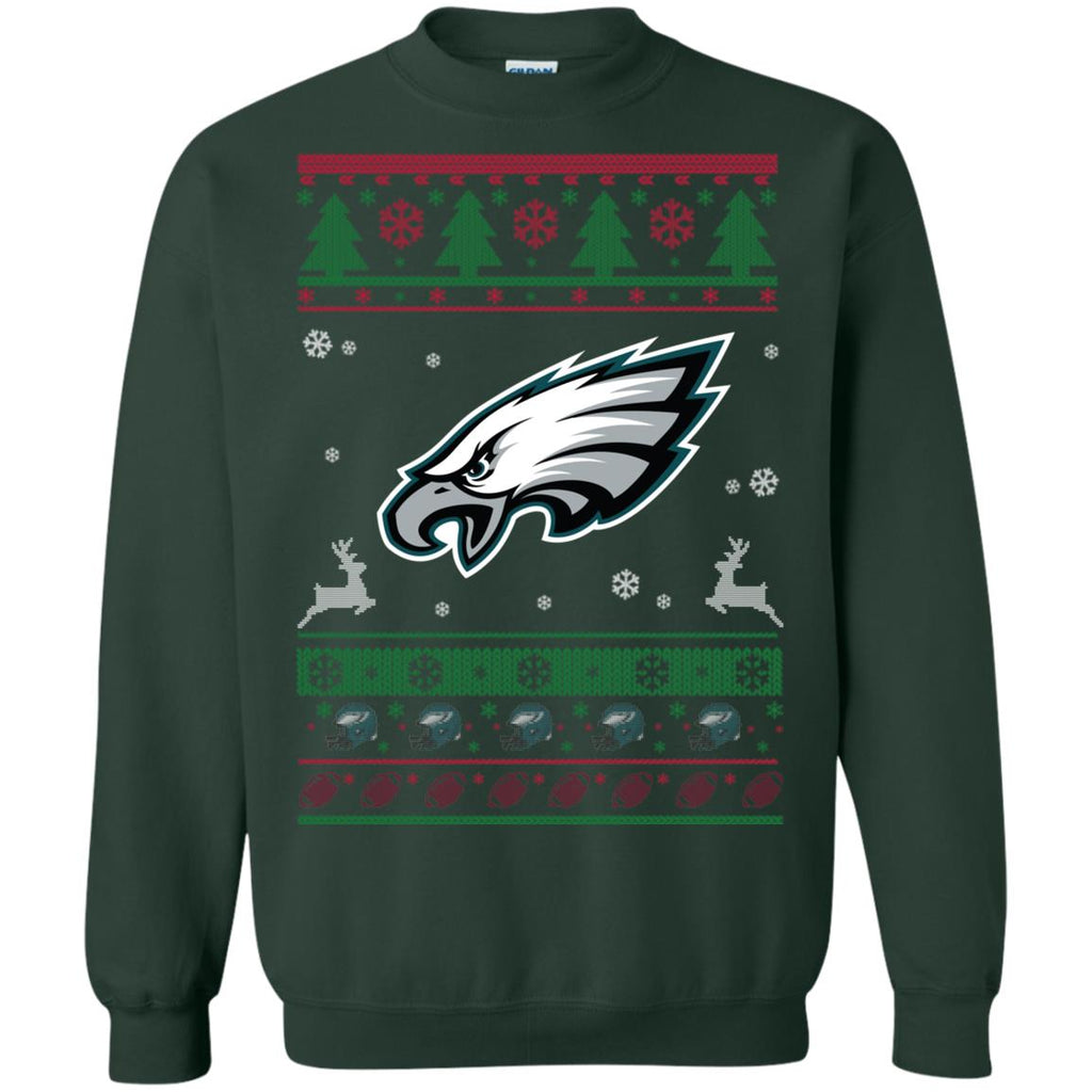 Philadelphia Eagles Logo Football Teams Ugly Christmas Sweater Unisex Crewneck Pullover Sweatshirt