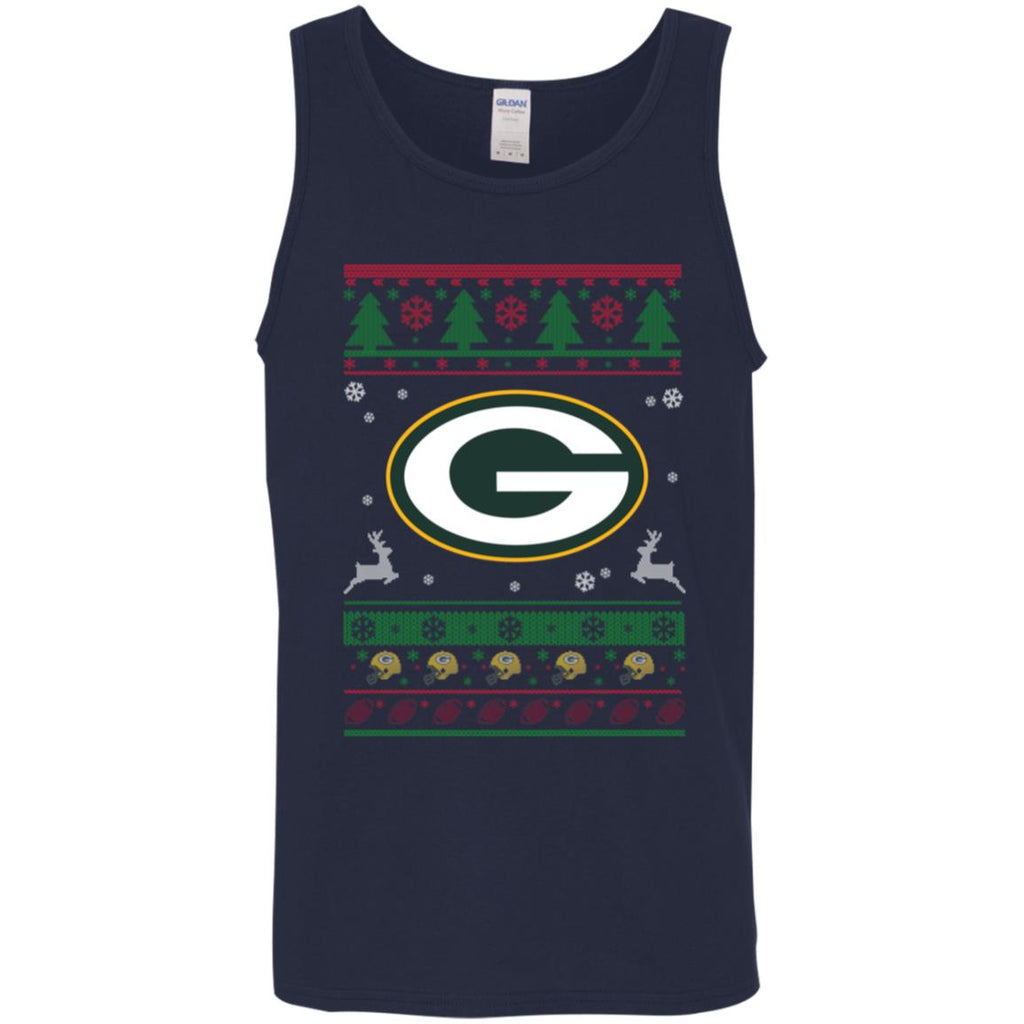 Green Bay Packers Logo Football Teams Ugly Christmas Sweater Men Tank Top