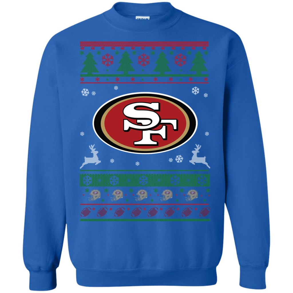San Francisco 49ers Logo Football Teams Ugly Christmas Sweater Unisex Crewneck Pullover Sweatshirt