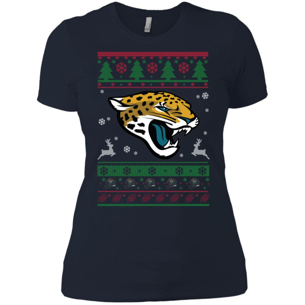 Jacksonville Jaguars Logo Football Teams Ugly Christmas Sweater Women T-Shirt
