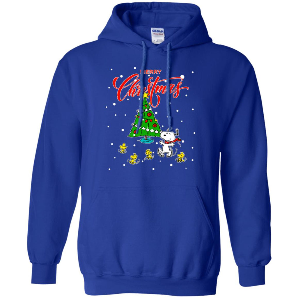 Peanuts-snoopy Christmas Tree Men Pullover Hoodie