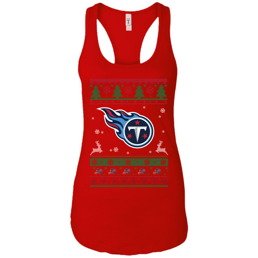 Tennessee Titans Logo Football Teams Ugly Christmas Sweater Women Tank