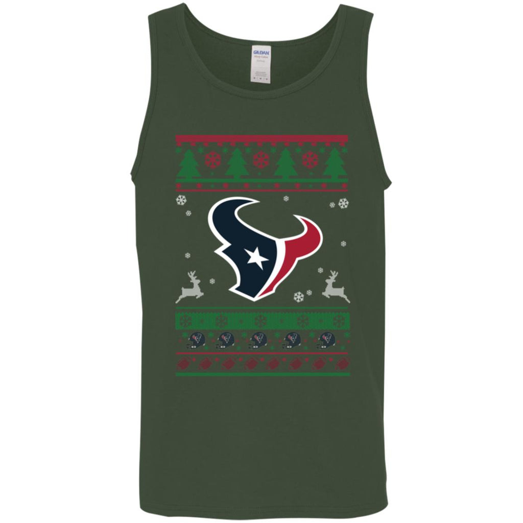 Houston Texans Logo Football Teams Ugly Christmas Sweater Men Tank Top
