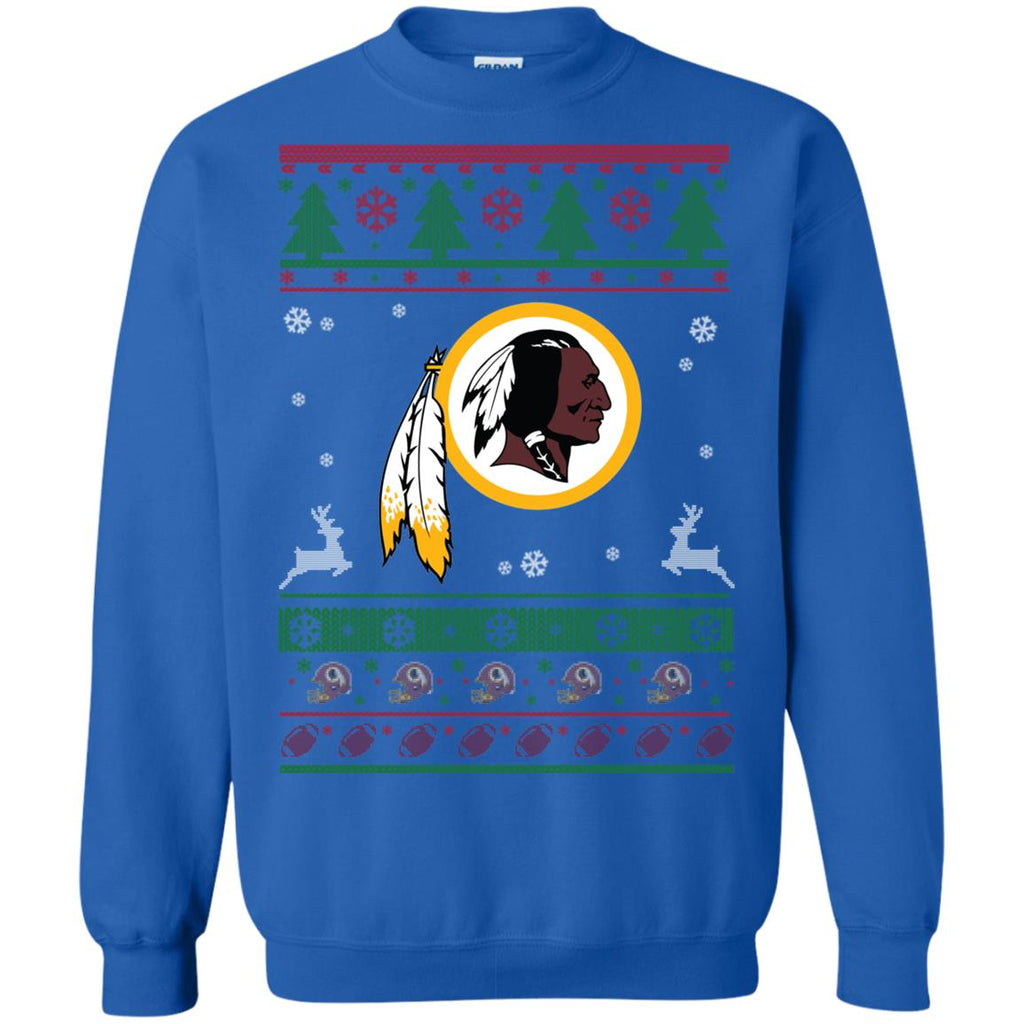 Washington Redskins Logo Football Teams Ugly Christmas Sweater Unisex Crewneck Pullover Sweatshirt