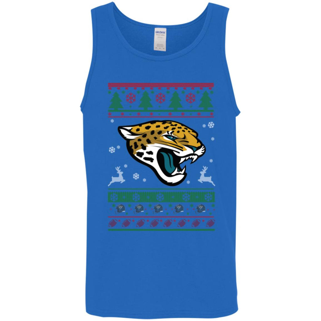 Jacksonville Jaguars Logo Football Teams Ugly Christmas Sweater Men Tank Top