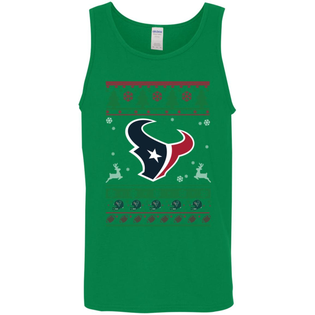 Houston Texans Logo Football Teams Ugly Christmas Sweater Men Tank Top