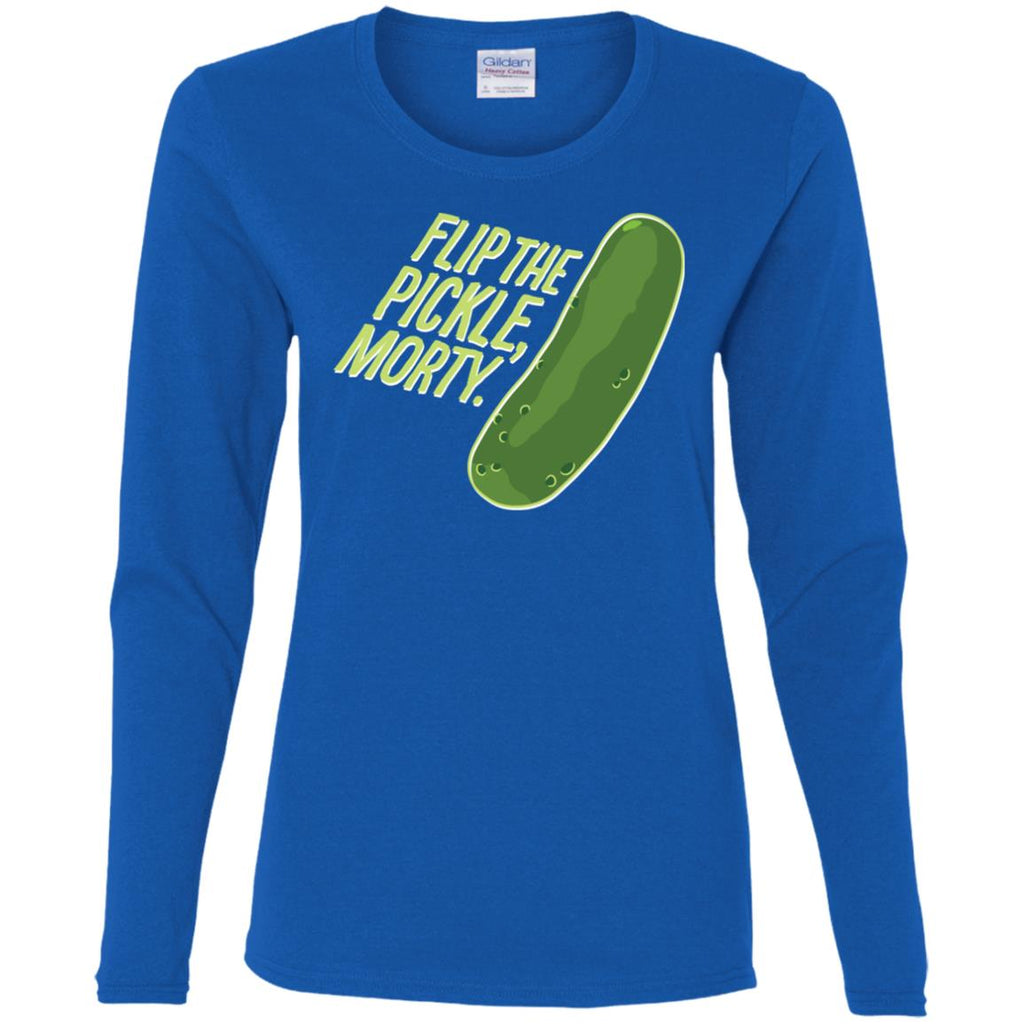 Rick And Morty Flip The Pickle Quote Women Long Sleeve Shirt