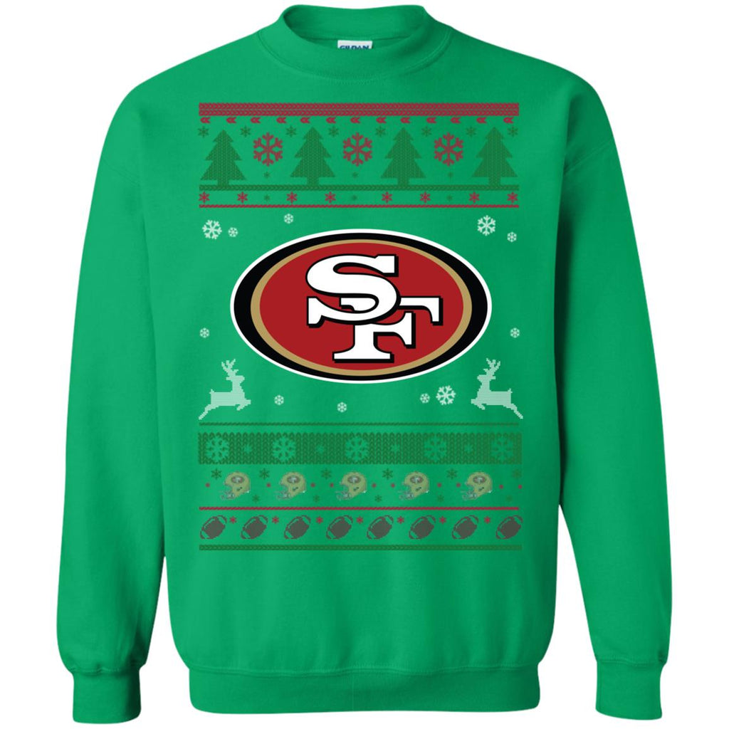 San Francisco 49ers Logo Football Teams Ugly Christmas Sweater Unisex Crewneck Pullover Sweatshirt