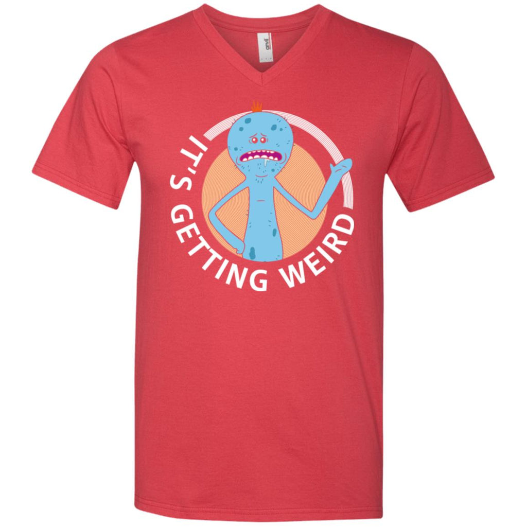 Rick And Morty Mr Meeseeks It's Getting Weird Men V-Neck T-Shirt