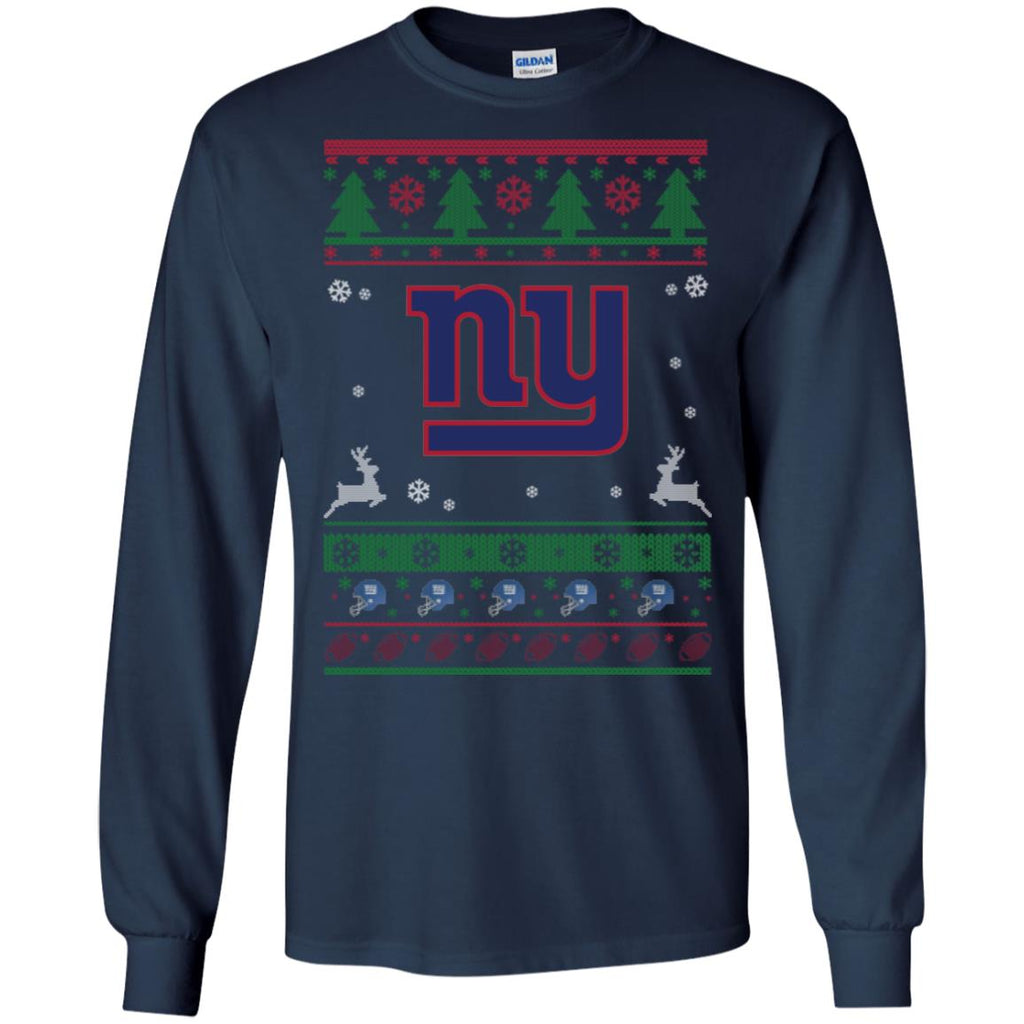 New York Giants Logo Football Teams Ugly Christmas Sweater Men Long SLeeve Shirt