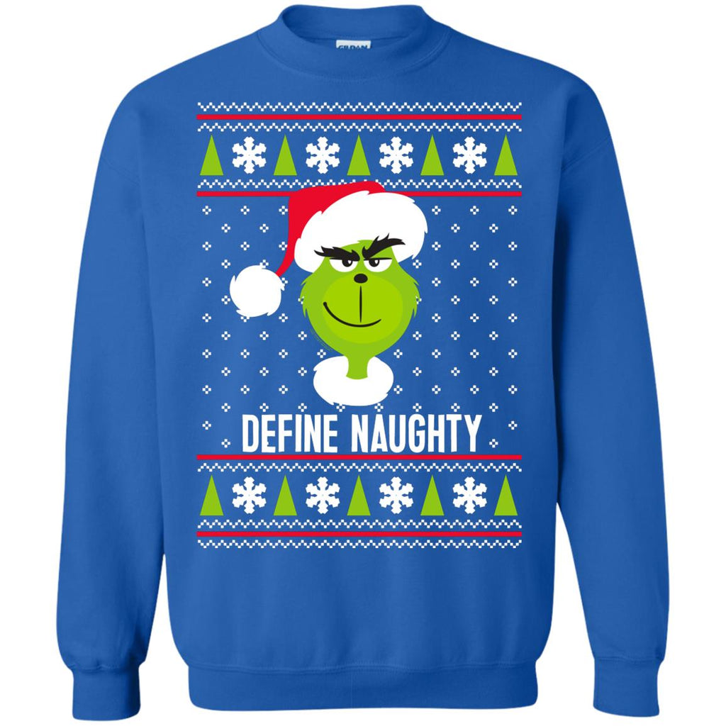 Dr. Seuss The Grinch Naughty Grinch Christmas Sweatshirt Unisex Crewneck Pullover Sweatshirt