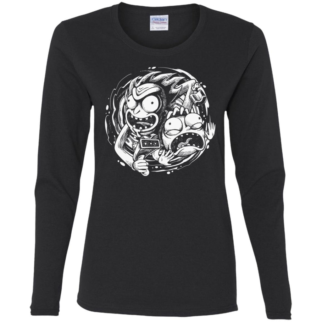 Rick And Morty Time Warp Travels Women Long Sleeve Shirt