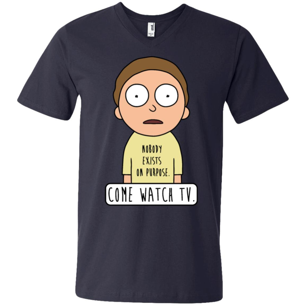 Rick And Morty Come Watch Tv Quote Men V-Neck T-Shirt