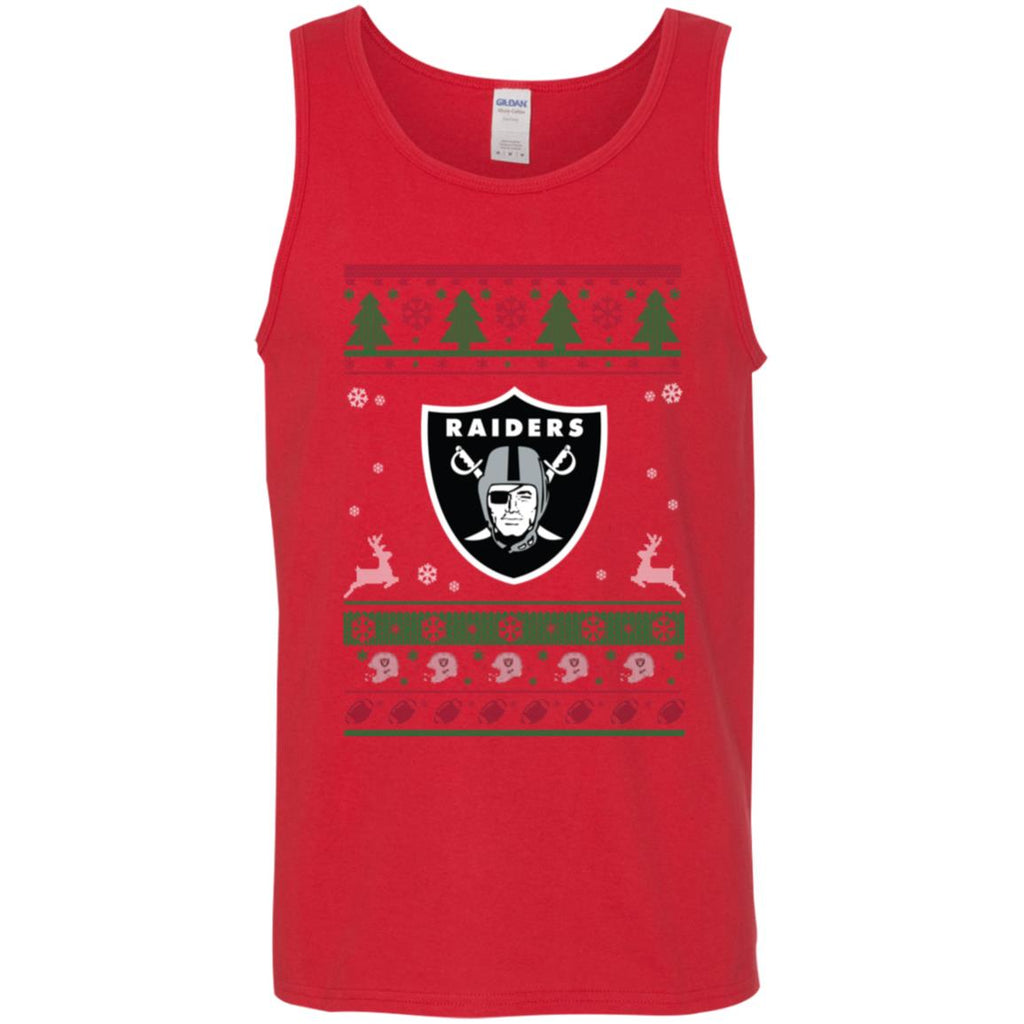 Oakland Raiders Logo Football Teams Ugly Christmas Sweater Men Tank Top
