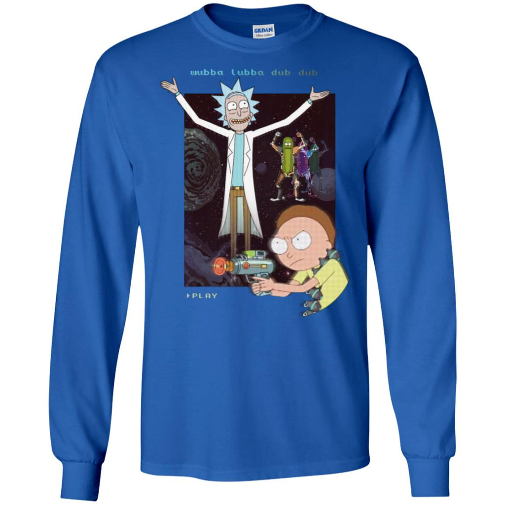 Rick And Morty Retro Video Game Men Long SLeeve Shirt