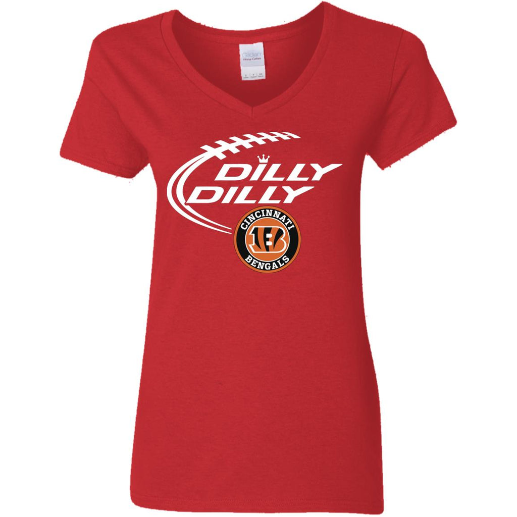 Dilly Dilly Cincinnati Bengal Nfl Football Women V-Neck T-Shirt