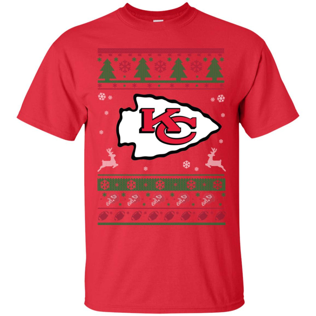 Kansas City Chiefs Logo Football Teams Ugly Christmas Sweater Men T-Shirt