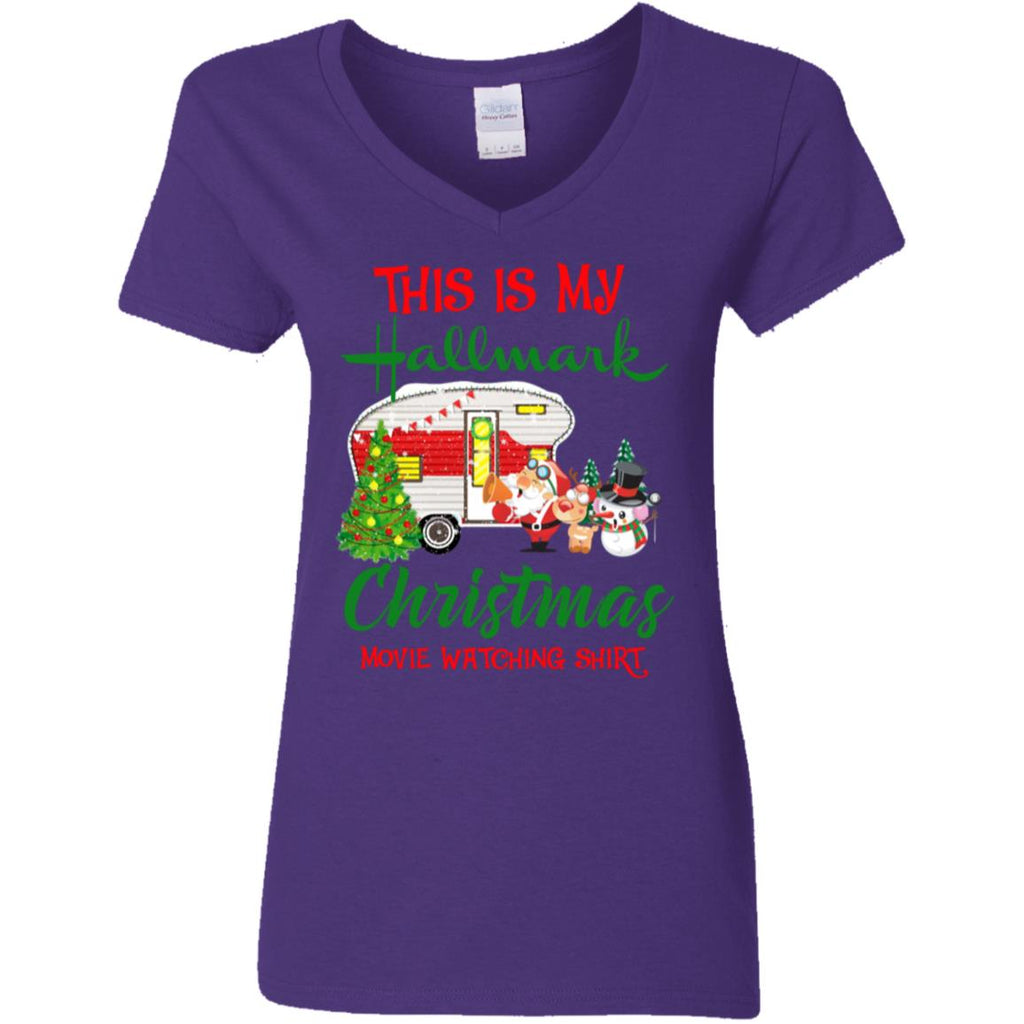 This Is My Hallmark Christmas Movie Watching Women V-Neck T-Shirt