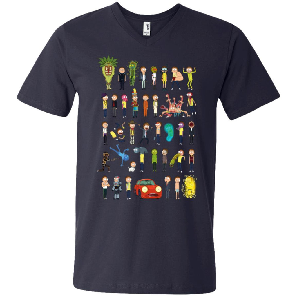 Ricky And Morty The Many Morty's Men V-Neck T-Shirt