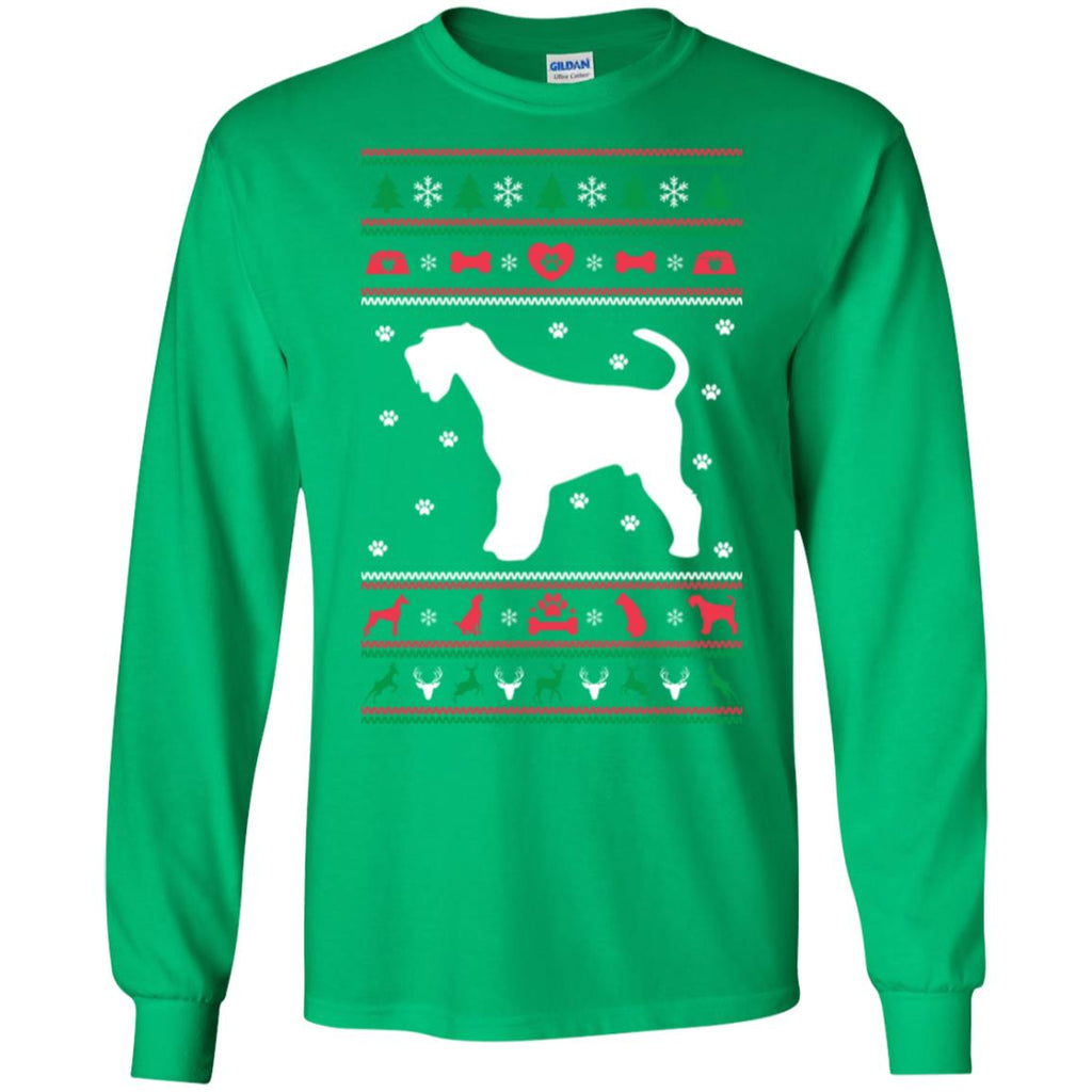 Christmas Airedale Dog Men Long SLeeve Shirt