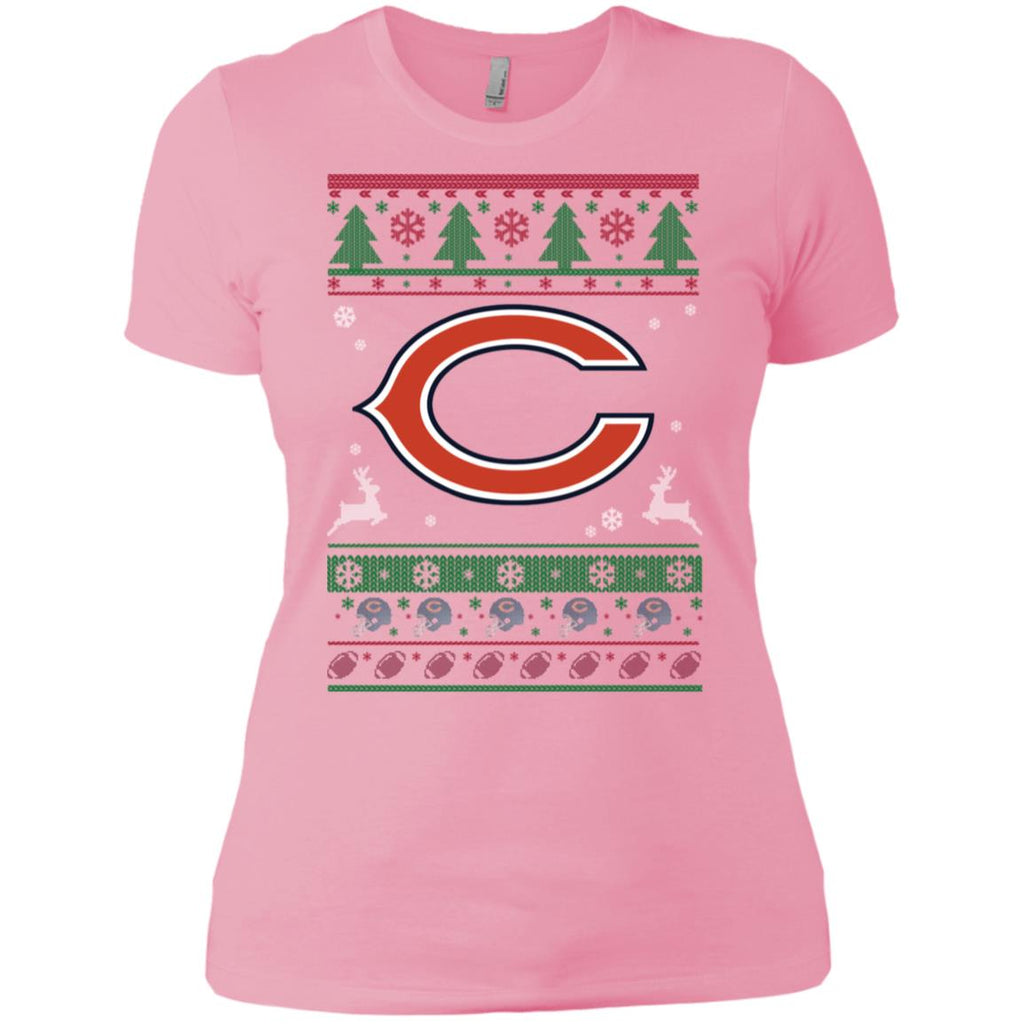 Chicago Bears Logo Football Teams Ugly Christmas Sweater Women T-Shirt