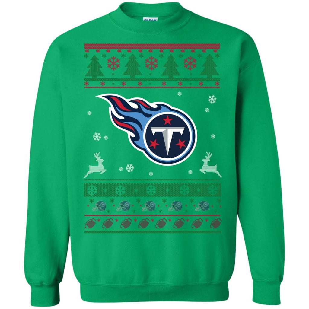 Tennessee Titans Logo Football Teams Ugly Christmas Sweater Unisex Crewneck Pullover Sweatshirt
