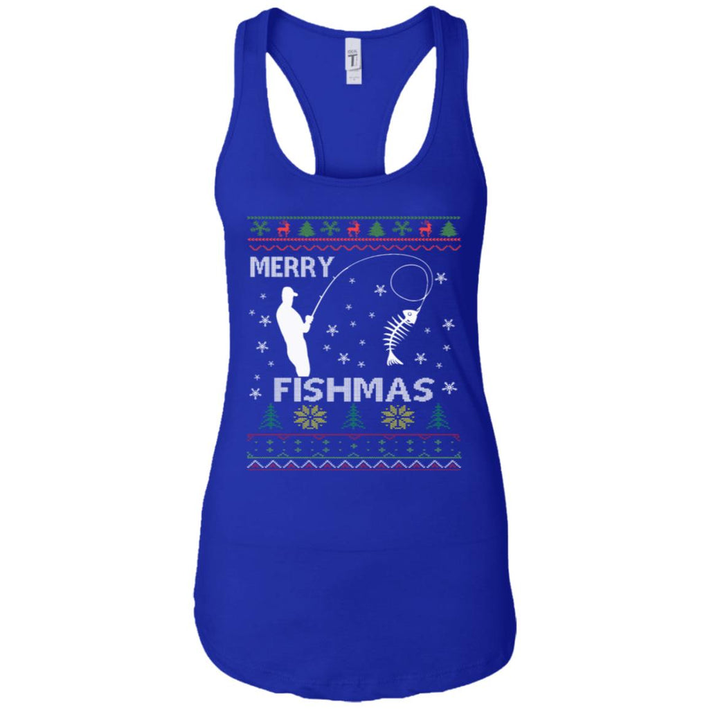 Merry Fishmas Ugly Christmas Women Tank