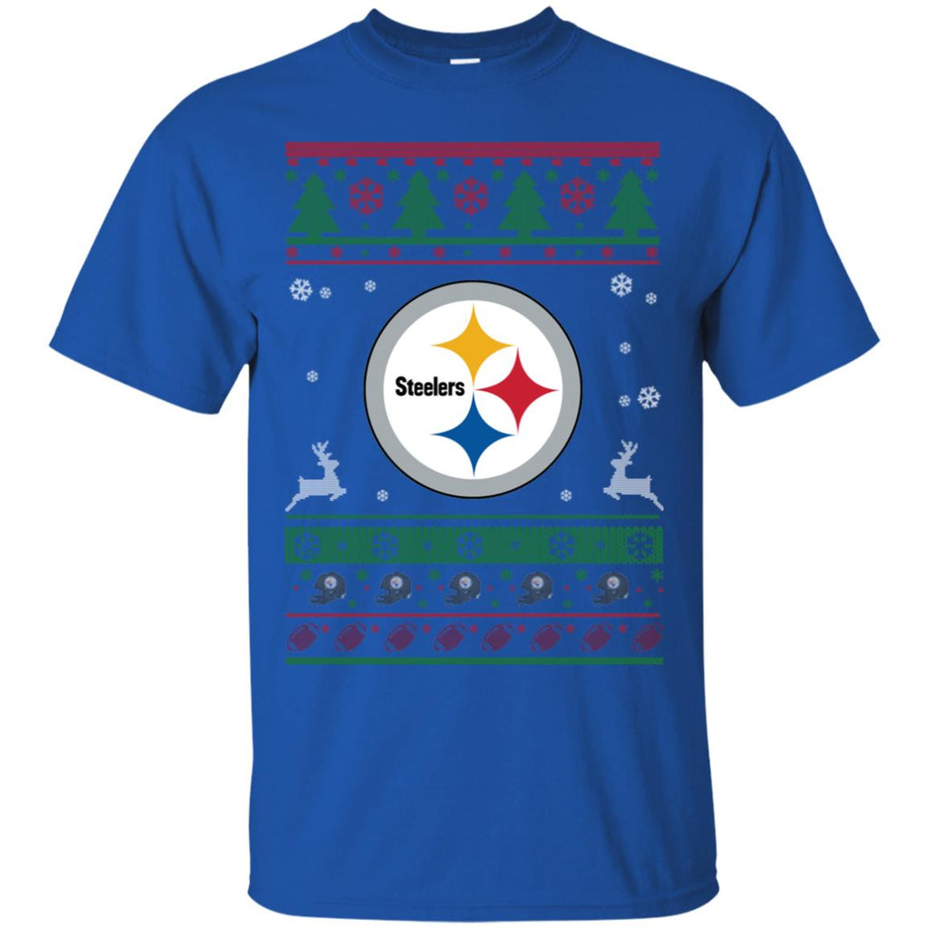 Pittsburgh Steelers Logo Football Teams Ugly Christmas Sweater Men T-Shirt