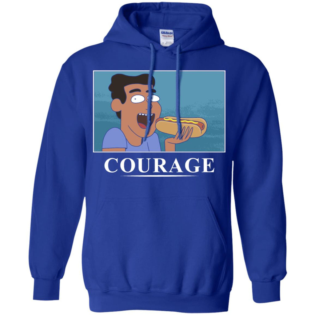 Rick And Morty Courage Is Eating A Hot Dog Men Pullover Hoodie