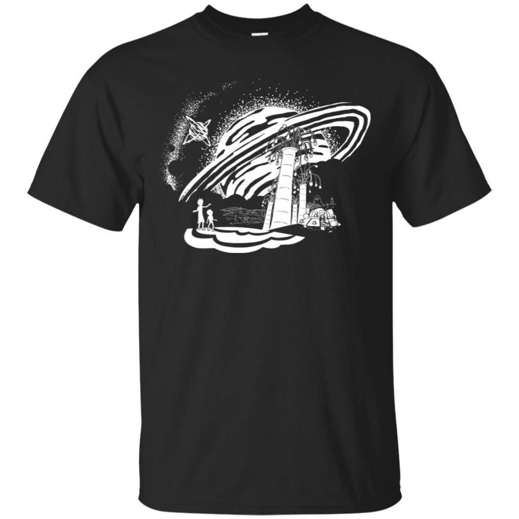 Rick And Morty Dimension 35-c Black And White Men T-Shirt