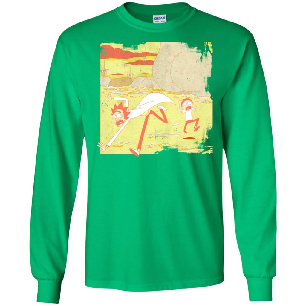 Rick And Morty Escape From Buttworld Men Long SLeeve Shirt