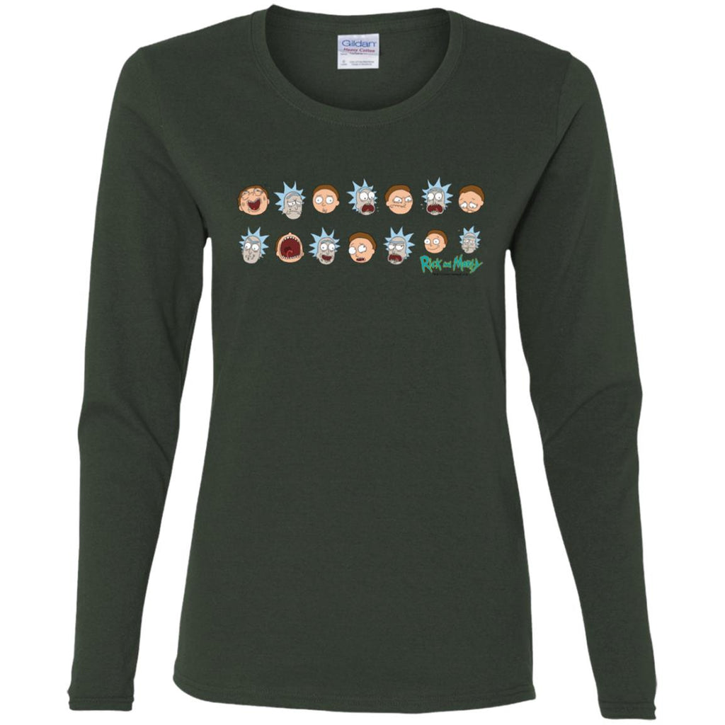 Rick And Morty Expressions Women Long Sleeve Shirt