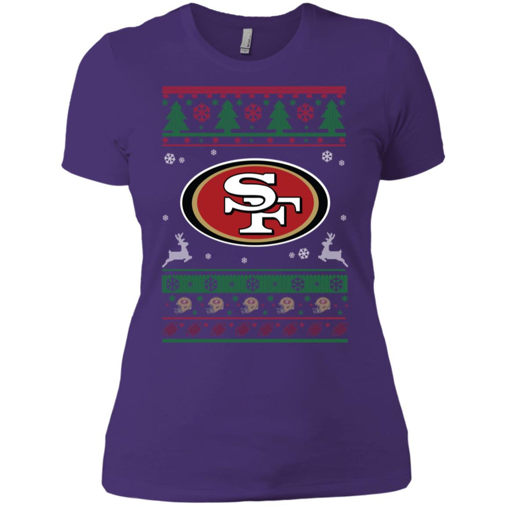 San Francisco 49ers Logo Football Teams Ugly Christmas Sweater Women T-Shirt
