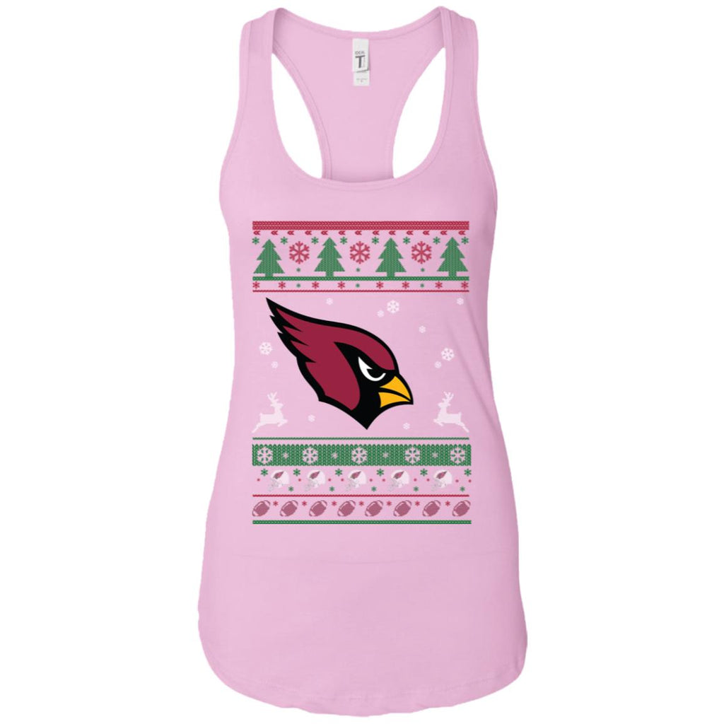 Arizona Cardinals Logo Football Teams Ugly Christmas Sweater Women Tank