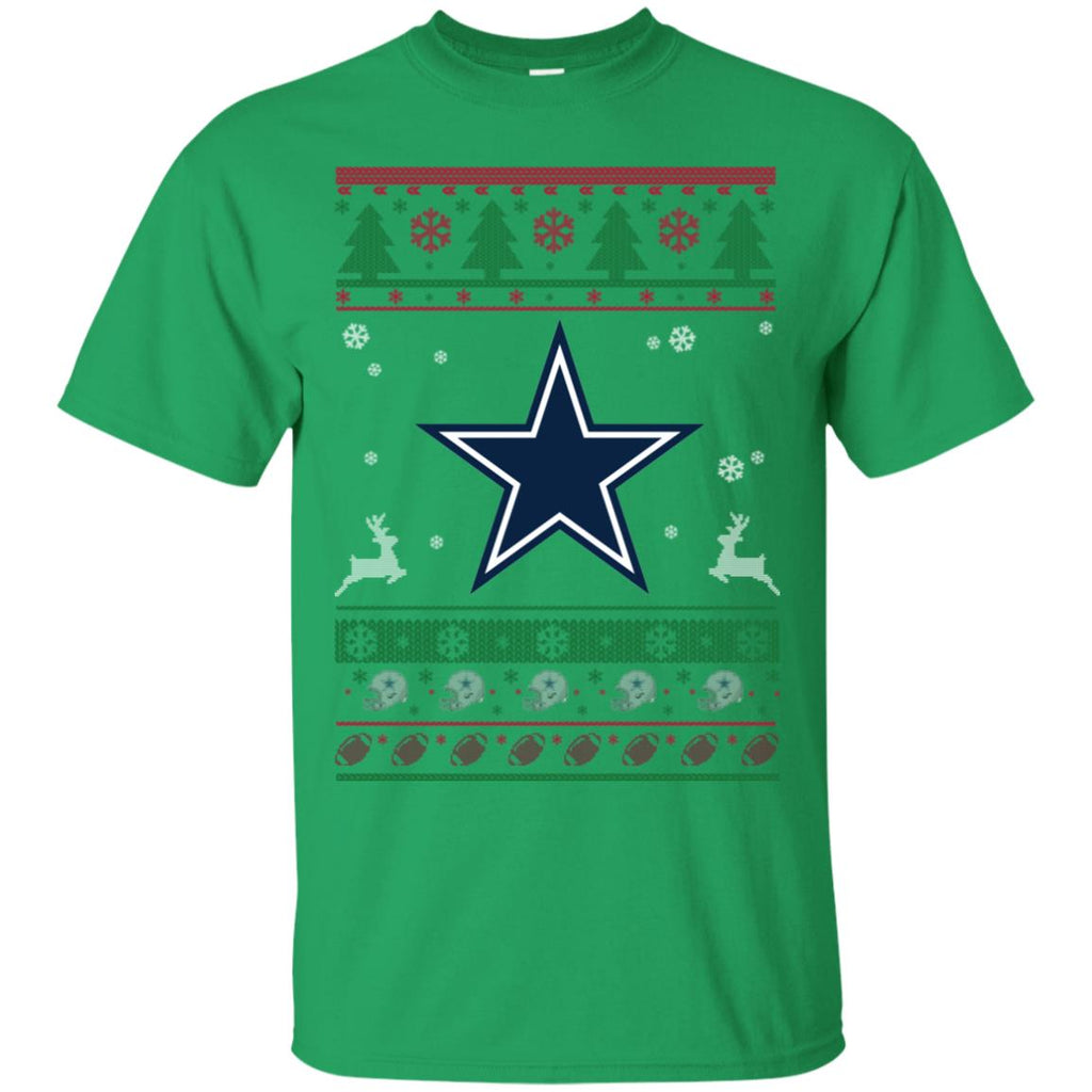 Dallas Cowboys Logo Football Teams Ugly Christmas Sweater Men T-Shirt