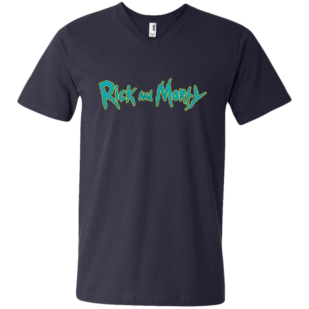 Rick And Morty Title Typography Men V-Neck T-Shirt