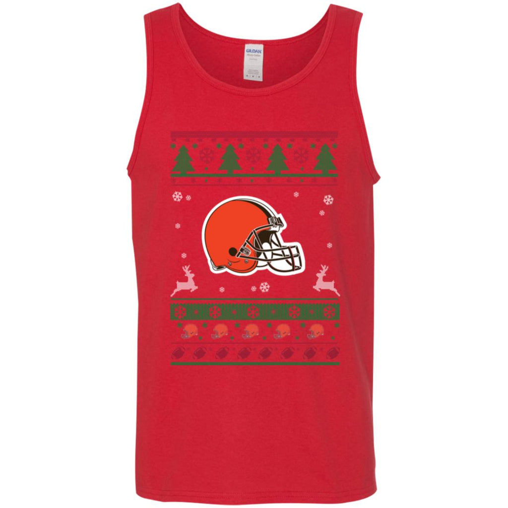Cleveland Browns Logo Football Teams Ugly Christmas Sweater Men Tank Top
