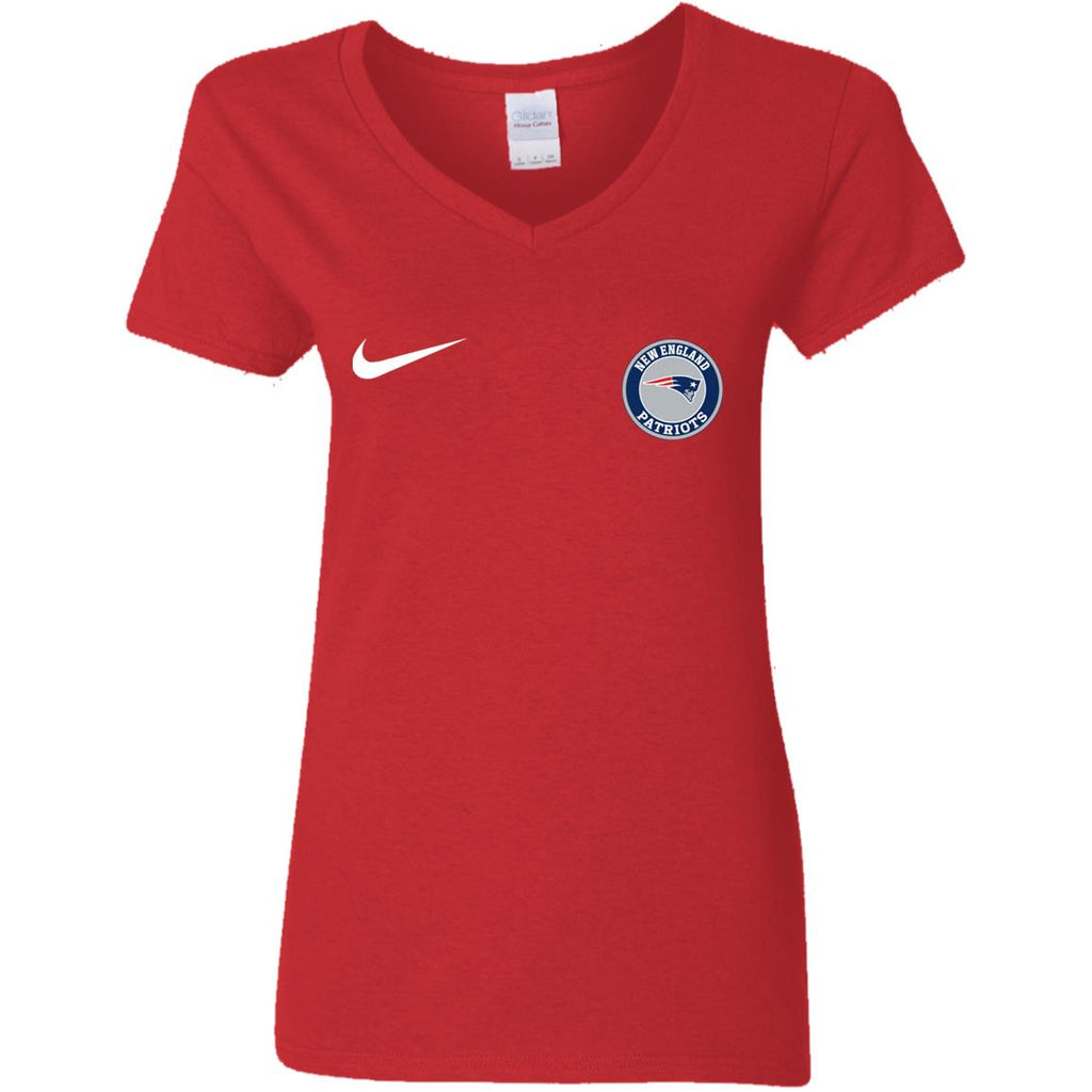 Nike New England Patriots Nfl Football Women V-Neck T-Shirt