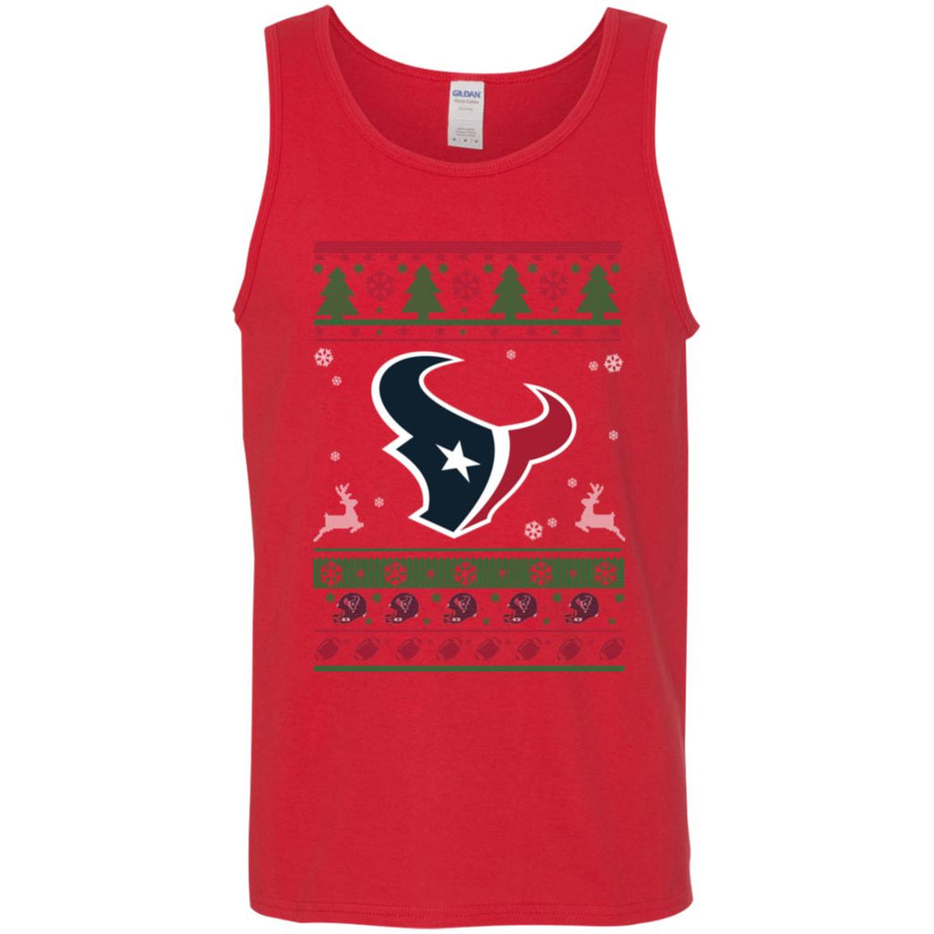 Houston Texans Logo Football Teams Ugly Christmas Sweater Men Tank Top