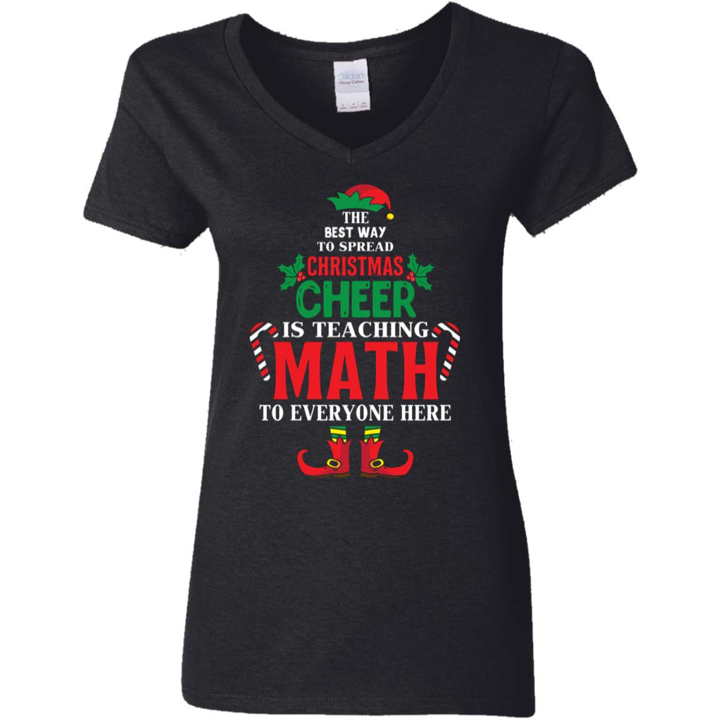 Christmas Cheer Is Teaching Math Women V-Neck T-Shirt
