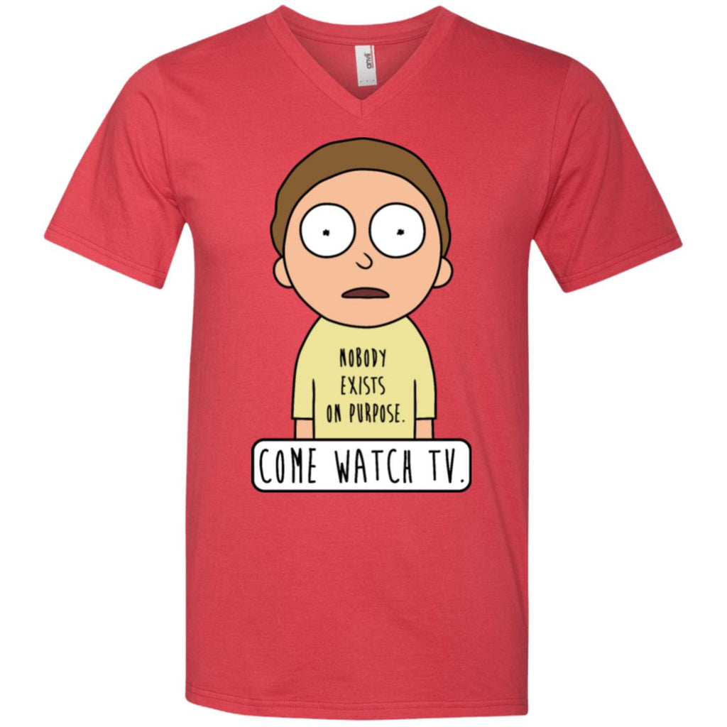 Rick And Morty Come Watch Tv Quote Men V-Neck T-Shirt