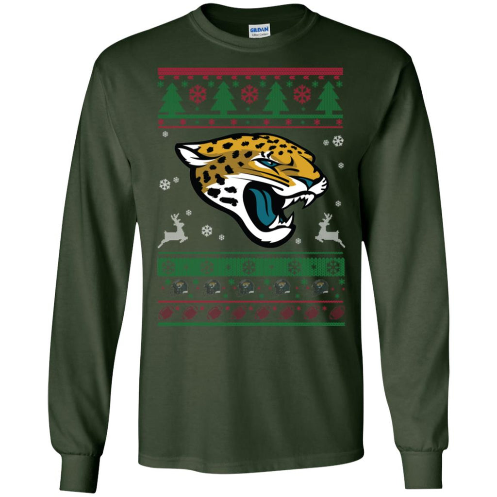 Jacksonville Jaguars Logo Football Teams Ugly Christmas Sweater Men Long SLeeve Shirt