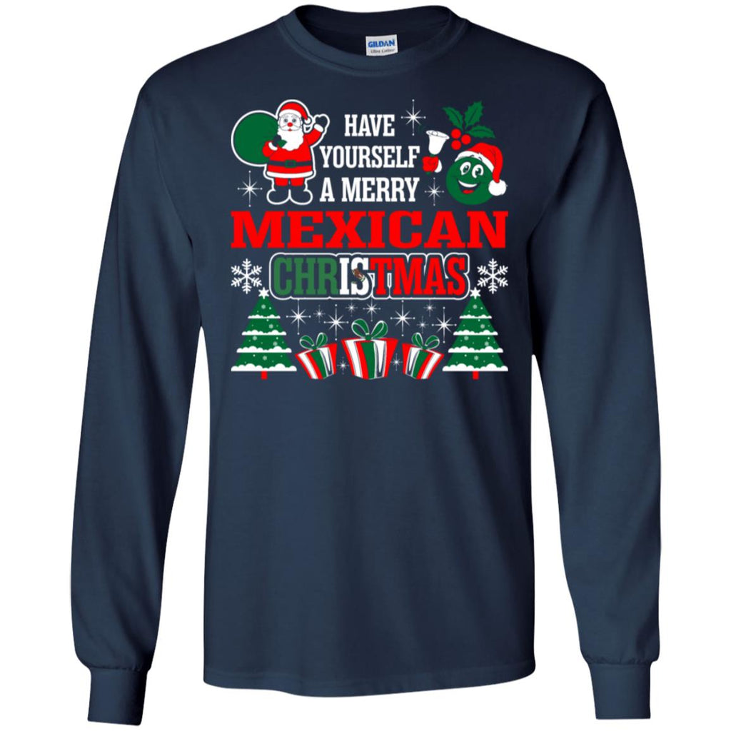 Have Yourself A Merry Mexican Christmas Men Long SLeeve Shirt